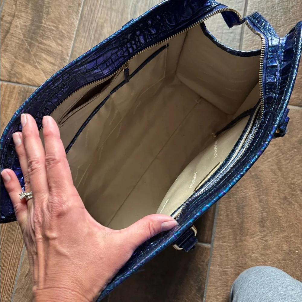 Brahmin Iridescent Blue and Green Shoulder Bag - Picture 4 of 7